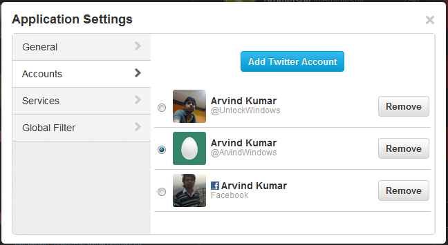 Account Management TweetDeck