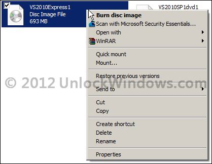 Mount ISO File in Windows