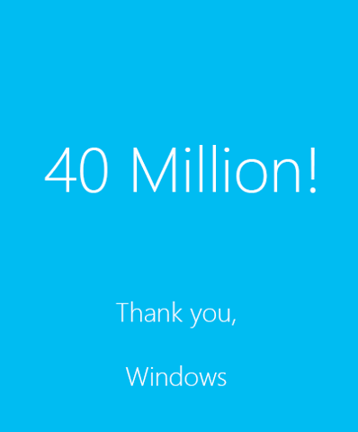 Windows 8 40 million licenses sold