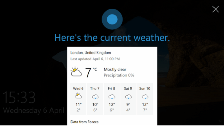 Enable Cortana on Lock Screen