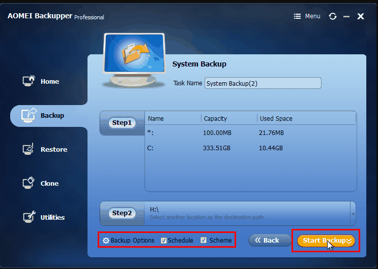 AOMEI Backupper - Backup Windows